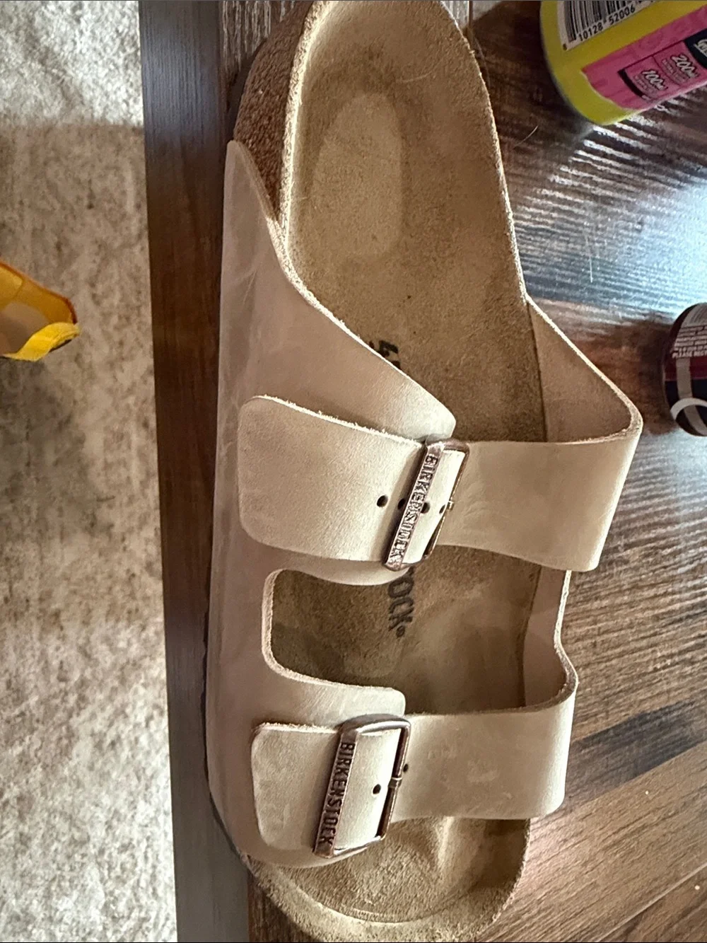 Birkenstock Men's Two-Strap Sandal in Light Beige